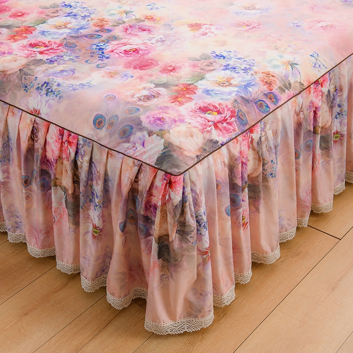 91家纺网 家纺一手货源 找家纺 家之硕家纺 2025春夏新款床裙款四件套繁花似锦系列 苍穹雀语