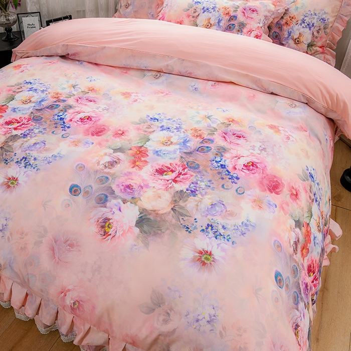 91家纺网 家纺一手货源 找家纺 家之硕家纺 2025春夏新款床裙款四件套繁花似锦系列 苍穹雀语