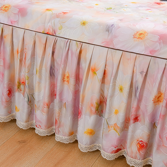 91家纺网 家纺一手货源 找家纺 家之硕家纺 2025春夏新款床裙款四件套繁花似锦系列 洛香米