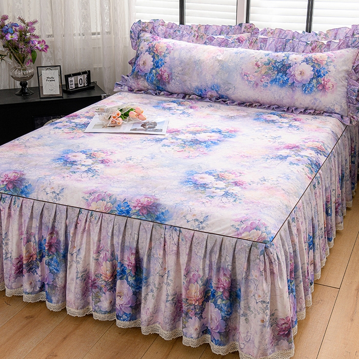 91家纺网 家纺一手货源 找家纺 家之硕家纺 2025春夏新款床裙款四件套繁花似锦系列 迷香