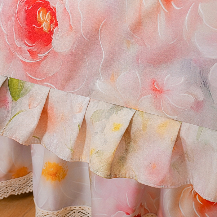 91家纺网 家纺一手货源 找家纺 家之硕家纺 2025春夏新款床裙款四件套繁花似锦系列 洛香米