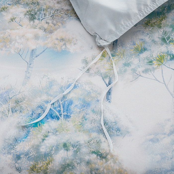 91家纺网 家纺一手货源 找家纺 家之硕家纺 2025春夏新款床裙款四件套繁花似锦系列 叶间芳华