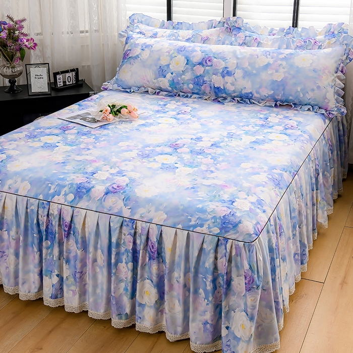 91家纺网 家纺一手货源 找家纺 （总）家之硕家纺 2025春夏新款床裙繁花似锦系列单床裙床裙单件