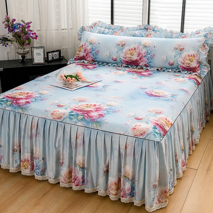 91家纺网 家纺一手货源 找家纺 （总）家之硕家纺 2025春夏新款床裙繁花似锦系列单床裙床裙单件