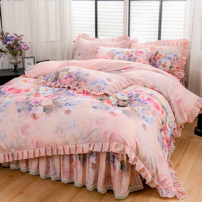 91家纺网 家纺一手货源 找家纺 家之硕家纺 2025春夏新款床裙繁花似锦系列单床裙床裙单件 苍穹雀语