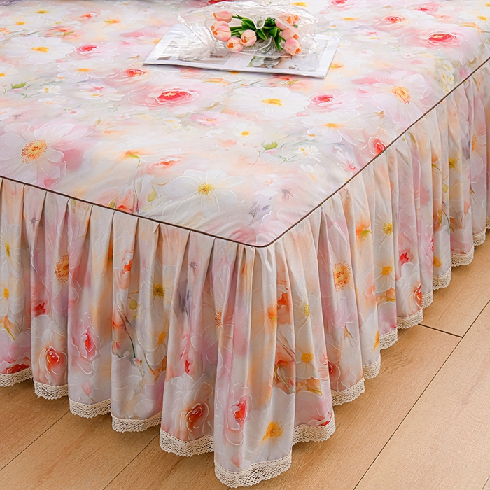 91家纺网 家纺一手货源 找家纺 家之硕家纺 2025春夏新款床裙繁花似锦系列单床裙床裙单件 洛香米