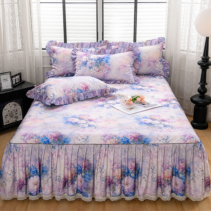 91家纺网 家纺一手货源 找家纺 家之硕家纺 2025春夏新款床裙繁花似锦系列单床裙床裙单件 迷香