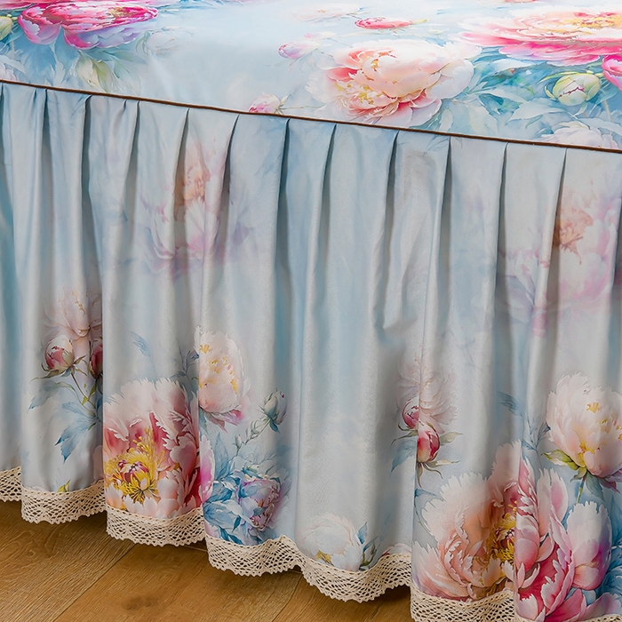 91家纺网 家纺一手货源 找家纺 家之硕家纺 2025春夏新款床裙繁花似锦系列单床裙床裙单件 国色天香