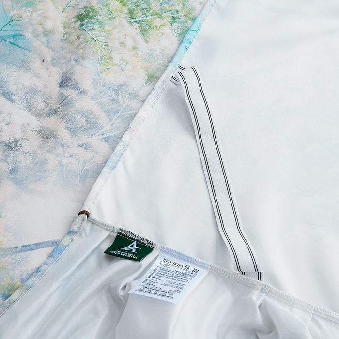 91家纺网 家纺一手货源 找家纺 家之硕家纺 2025春夏新款床裙繁花似锦系列单床裙床裙单件 叶间芳华