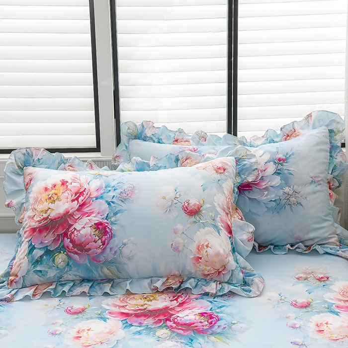 91家纺网 家纺一手货源 找家纺 （总）家之硕家纺 2025春夏新款繁花似锦系列单枕套小枕套枕套单件