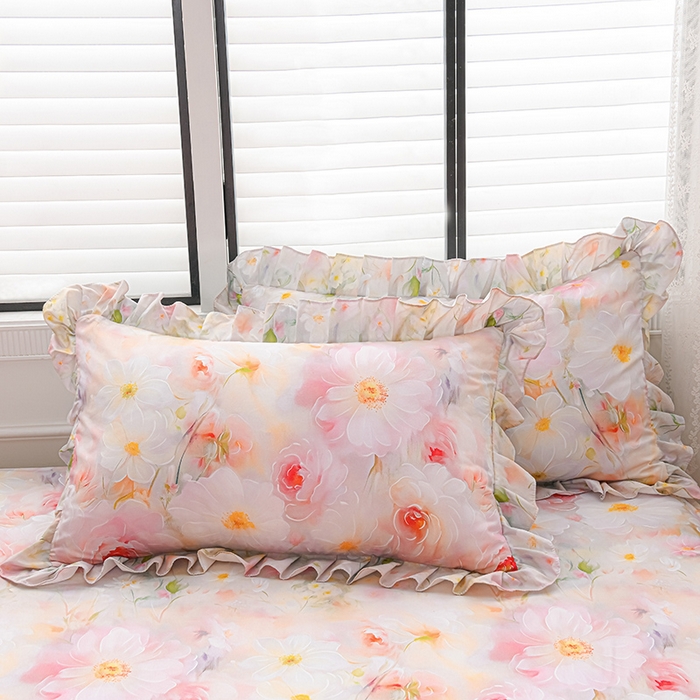 91家纺网 家纺一手货源 找家纺 （总）家之硕家纺 2025春夏新款繁花似锦系列单枕套小枕套枕套单件