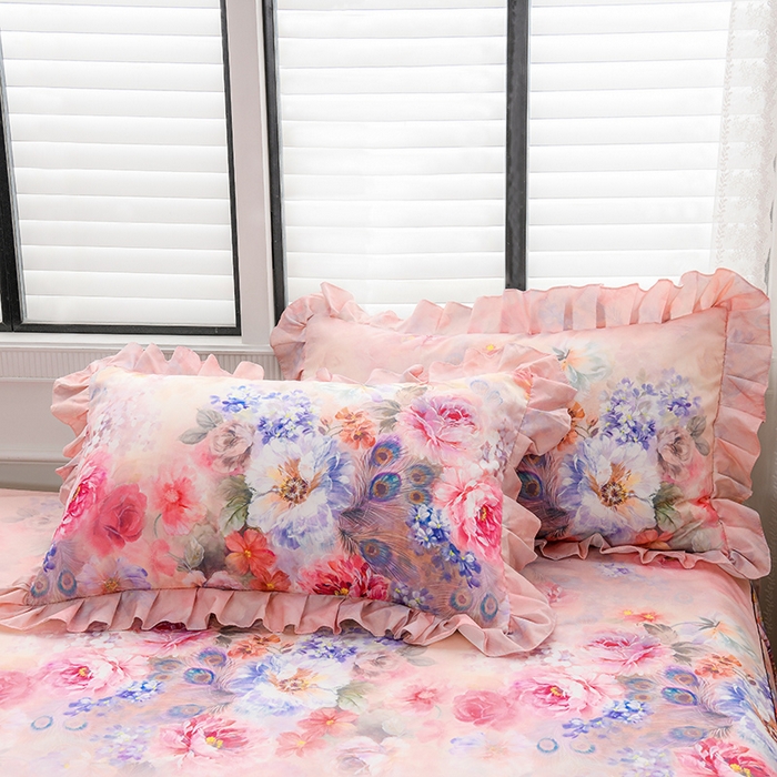 家之硕家纺 2025春夏新款繁花似锦系列单枕套小枕套枕套单件 苍穹雀语