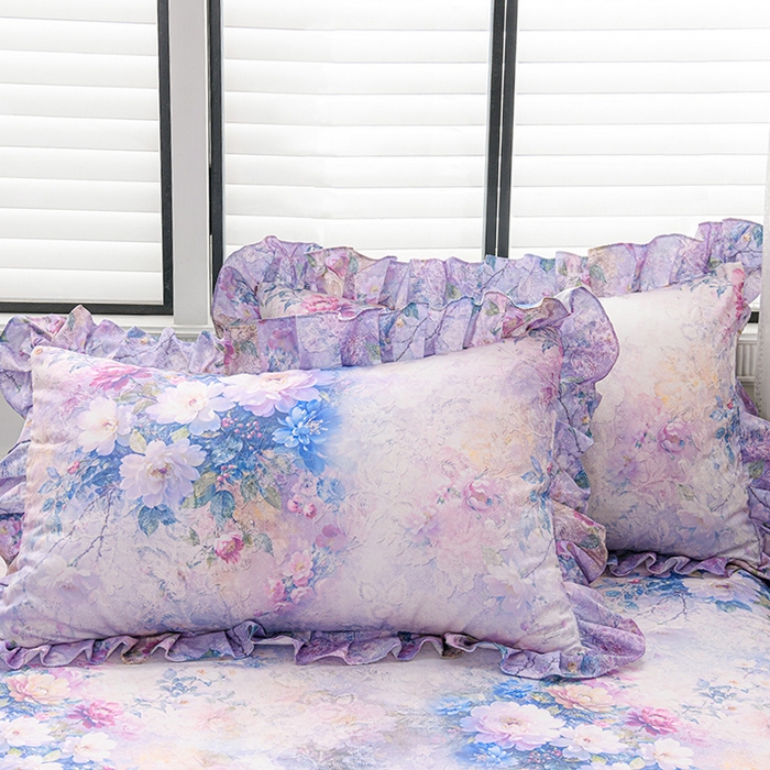 91家纺网 家纺一手货源 找家纺 （总）家之硕家纺 2025春夏新款繁花似锦系列单枕套小枕套枕套单件