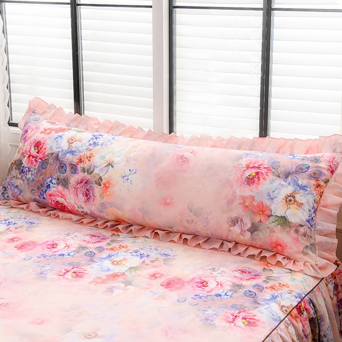 91家纺网 家纺一手货源 找家纺 （总）家之硕家纺 2025春夏新款繁花似锦系列单枕套长枕套枕套单件