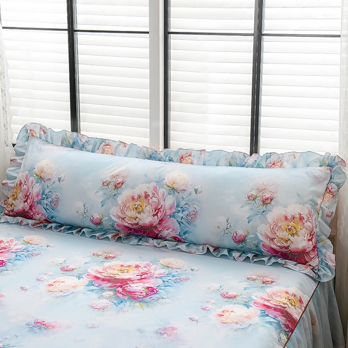 91家纺网 家纺一手货源 找家纺 （总）家之硕家纺 2025春夏新款繁花似锦系列单枕套长枕套枕套单件