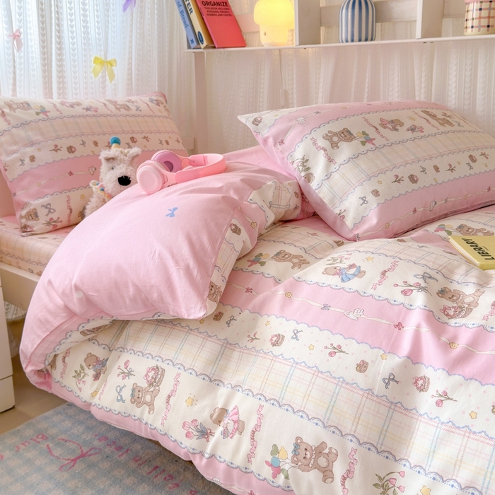 91家纺网 家纺一手货源 找家纺 （总）曼之夏 2025新款全棉纯棉印花学生宿舍上下铺三件套