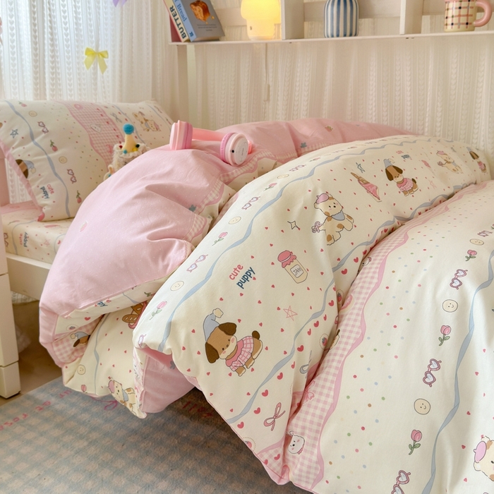 曼之夏 2025新款全棉纯棉印花学生宿舍上下铺三件套 甜甜圈