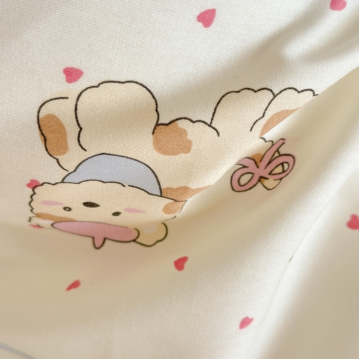 91家纺网 家纺一手货源 找家纺 曼之夏 2025新款全棉纯棉印花学生宿舍上下铺三件套 甜甜圈