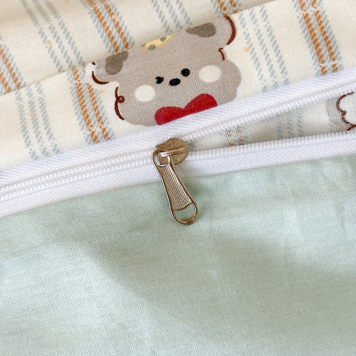 91家纺网 家纺一手货源 找家纺 曼之夏 2025新款全棉纯棉印花学生宿舍上下铺三件套 茶茶狗