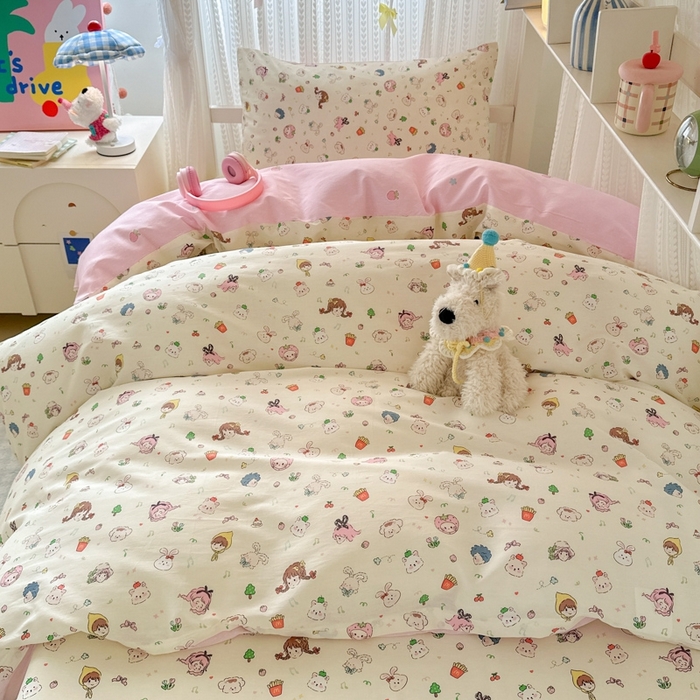 91家纺网 家纺一手货源 找家纺 曼之夏 2025新款全棉纯棉印花学生宿舍上下铺三件套 玛奇朵