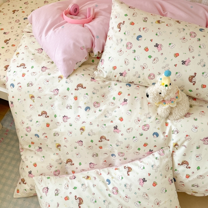 91家纺网 家纺一手货源 找家纺 曼之夏 2025新款全棉纯棉印花学生宿舍上下铺三件套 玛奇朵