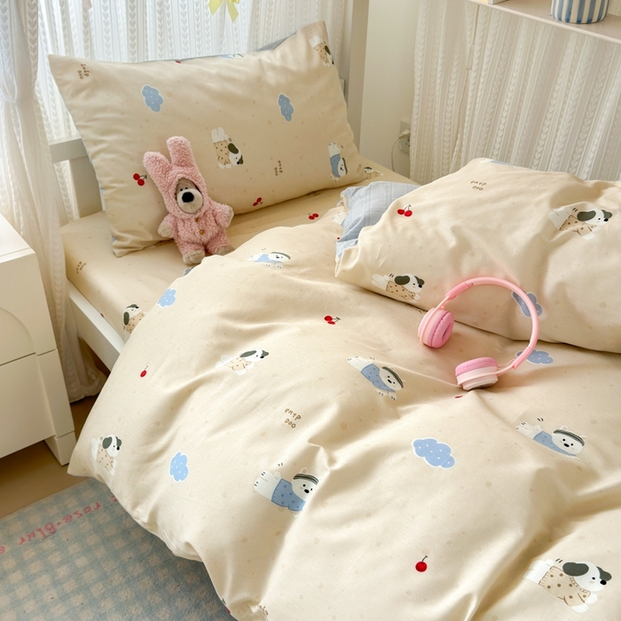 91家纺网 家纺一手货源 找家纺 曼之夏 2025新款全棉纯棉印花学生宿舍上下铺三件套 可可汪