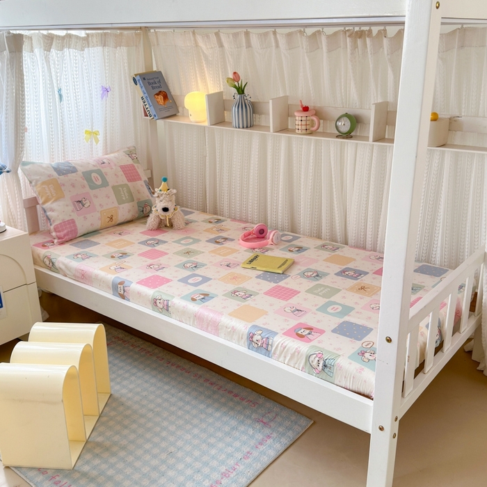 91家纺网 家纺一手货源 找家纺 曼之夏 2025新款全棉纯棉印花学生宿舍上下铺三件套 开心屋