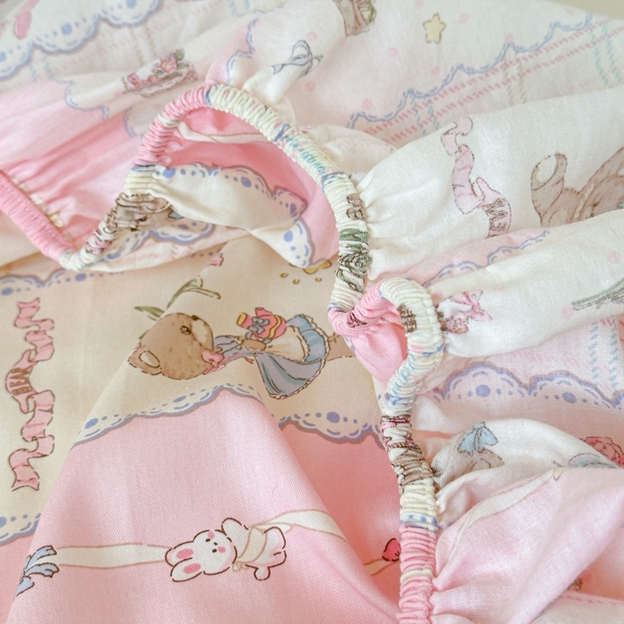 91家纺网 家纺一手货源 找家纺 （总）曼之夏 2025新款全棉纯棉印花学生宿舍上下铺单床笠床笠单件单品床笠