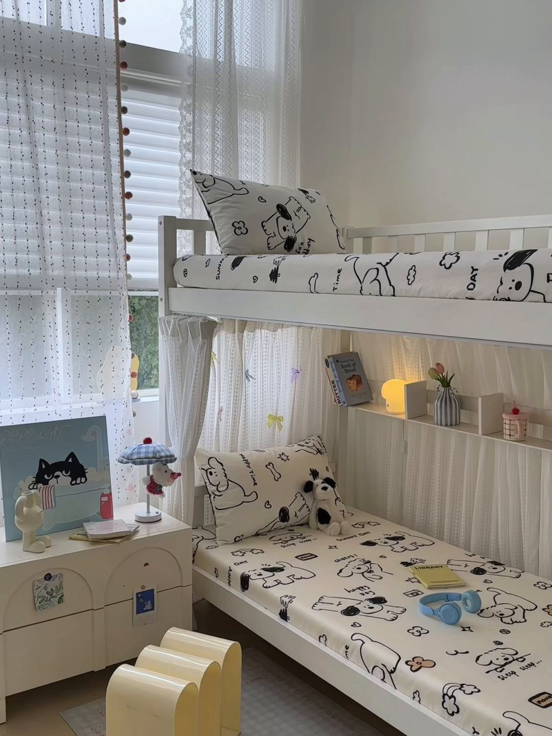 91家纺网 家纺一手货源 找家纺 曼之夏 2025新款全棉纯棉印花学生宿舍上下铺单床笠床笠单件单品床笠 嗨皮狗