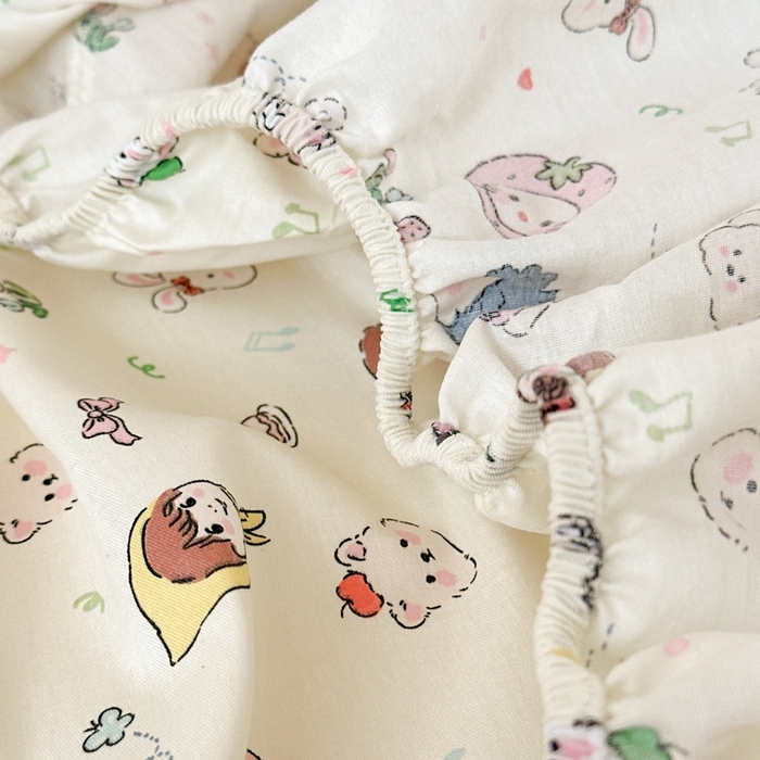 91家纺网 家纺一手货源 找家纺 曼之夏 2025新款全棉纯棉印花学生宿舍上下铺单床笠床笠单件单品床笠 玛奇朵