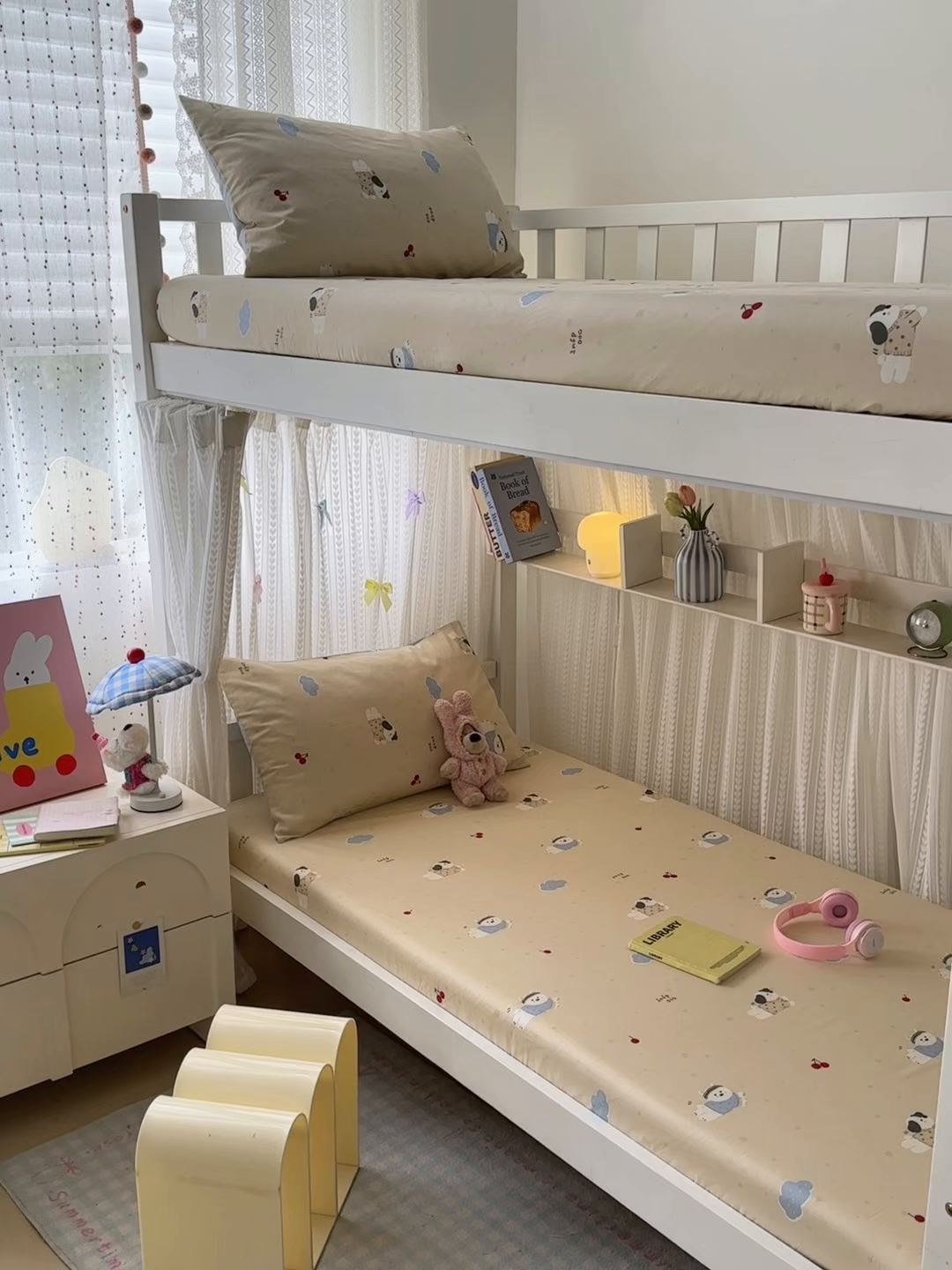 91家纺网 家纺一手货源 找家纺 曼之夏 2025新款全棉纯棉印花学生宿舍上下铺单床笠床笠单件单品床笠 可可汪