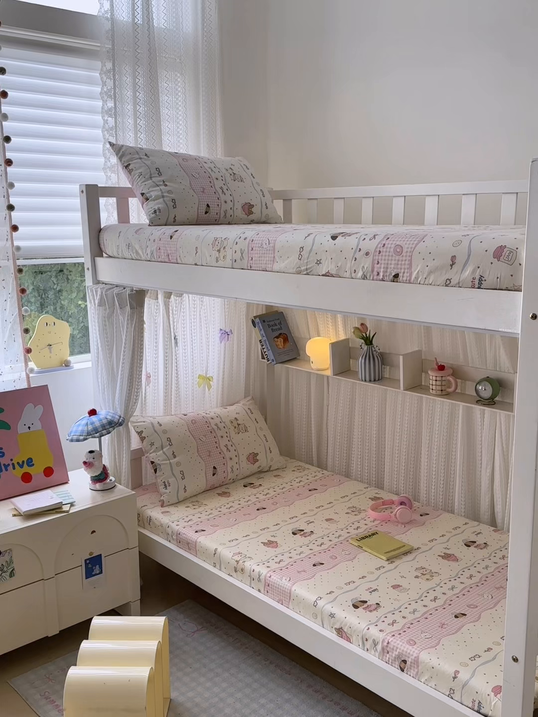 91家纺网 家纺一手货源 找家纺 曼之夏 2025新款全棉纯棉印花学生宿舍上下铺单床笠床笠单件单品床笠 甜甜圈