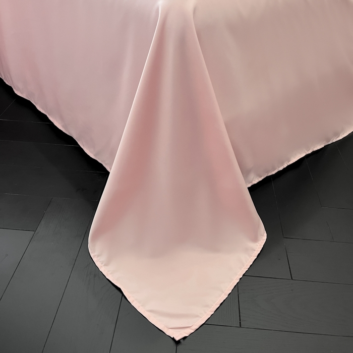 91家纺网 家纺一手货源 找家纺 千希家纺 2025春夏新款亮丝贡缎提花花边款四件套-专版花蝶系列 专版花蝶-暮光粉