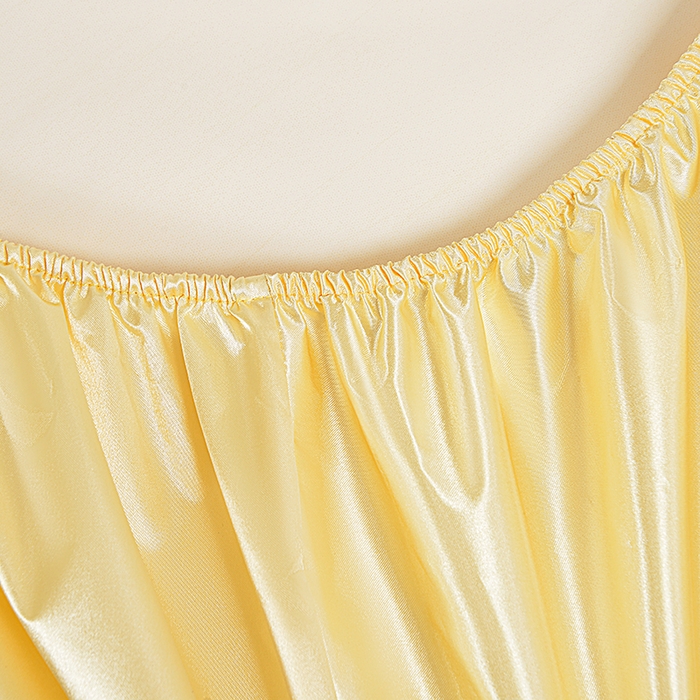 91家纺网 家纺一手货源 找家纺 柏钧家纺 2024新款跨境直播色丁防水床笠淡黄