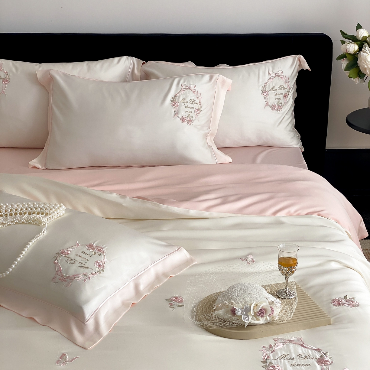 91家纺网 家纺一手货源 找家纺 （总）佳汐蓝家纺 2025春夏新款60S兰精天丝四件套-花香蝶韵