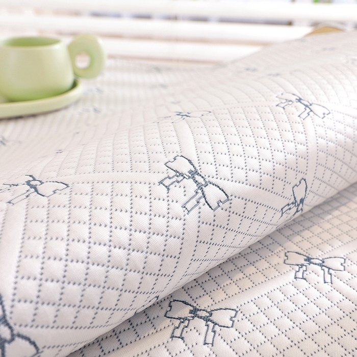 91家纺网 家纺一手货源 找家纺 共鸣沙发垫2025新款凉豆豆蝴蝶结飘窗垫 蝴蝶结浅蓝