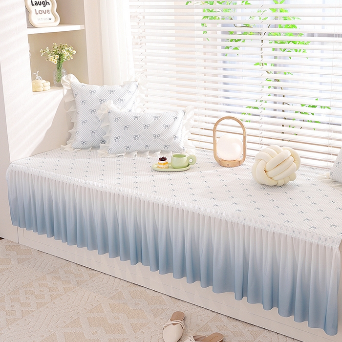 共鸣沙发垫2025新款凉豆豆蝴蝶结飘窗垫 蝴蝶结浅蓝