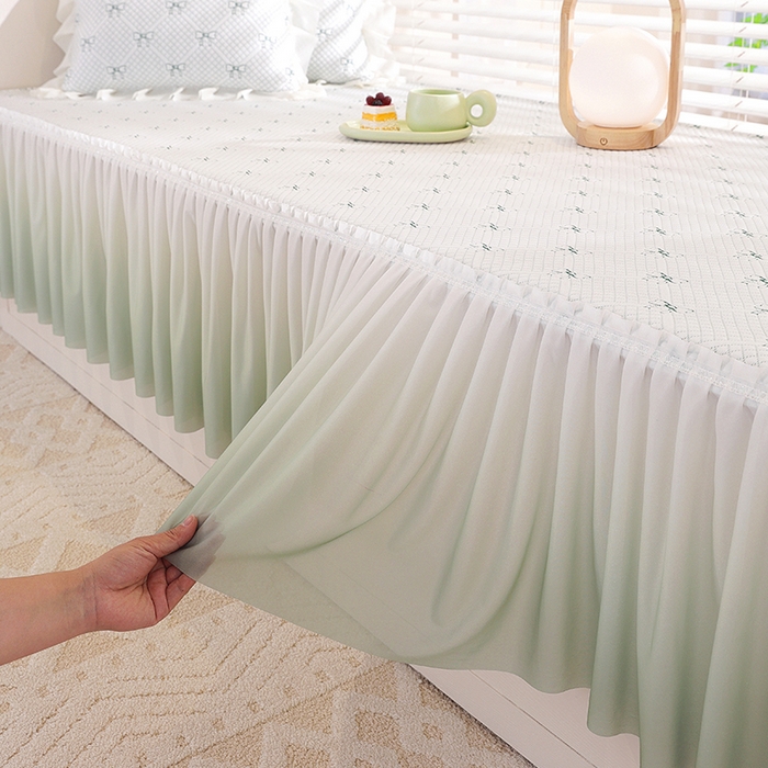 91家纺网 家纺一手货源 找家纺 共鸣沙发垫2025新款凉豆豆蝴蝶结飘窗垫 蝴蝶结浅绿