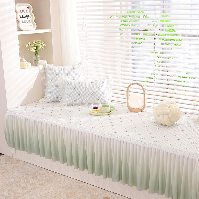 共鸣沙发垫2025新款凉豆豆蝴蝶结飘窗垫 蝴蝶结浅绿