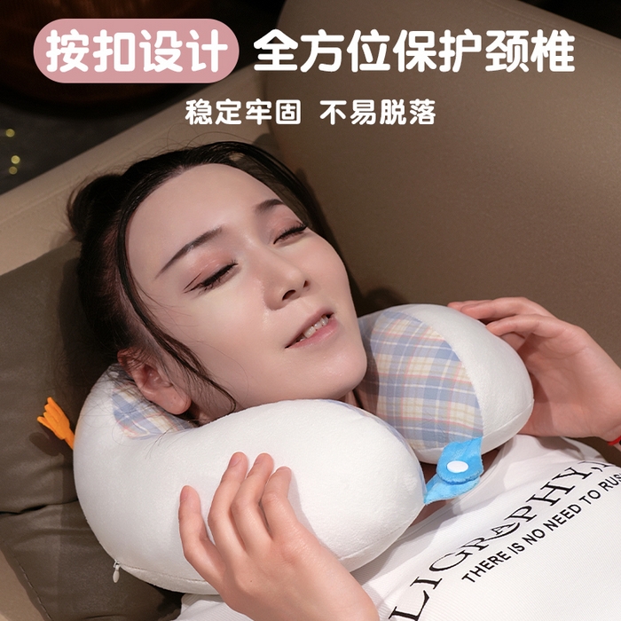 91家纺网 家纺一手货源 找家纺 （总）仟亿莱 2025新款小厨师格纹系列驼峰u枕