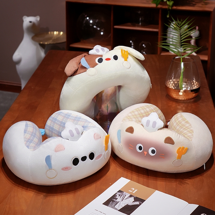 91家纺网 家纺一手货源 找家纺 （总）仟亿莱 2025新款小厨师格纹系列驼峰u枕