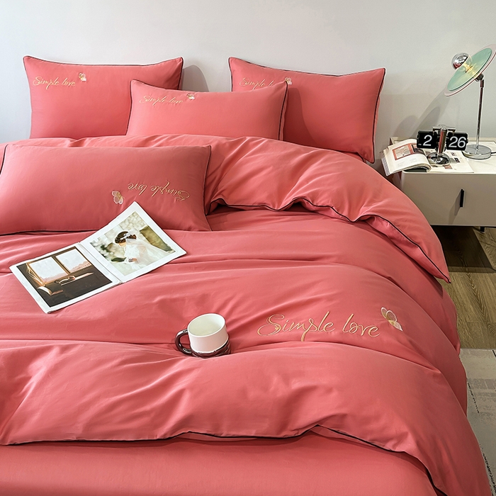 91家纺网 家纺一手货源 找家纺 （总）宇彬家纺 2025直播热款新款13374全棉母婴级麻绳滚边纯棉色刺绣单品被套