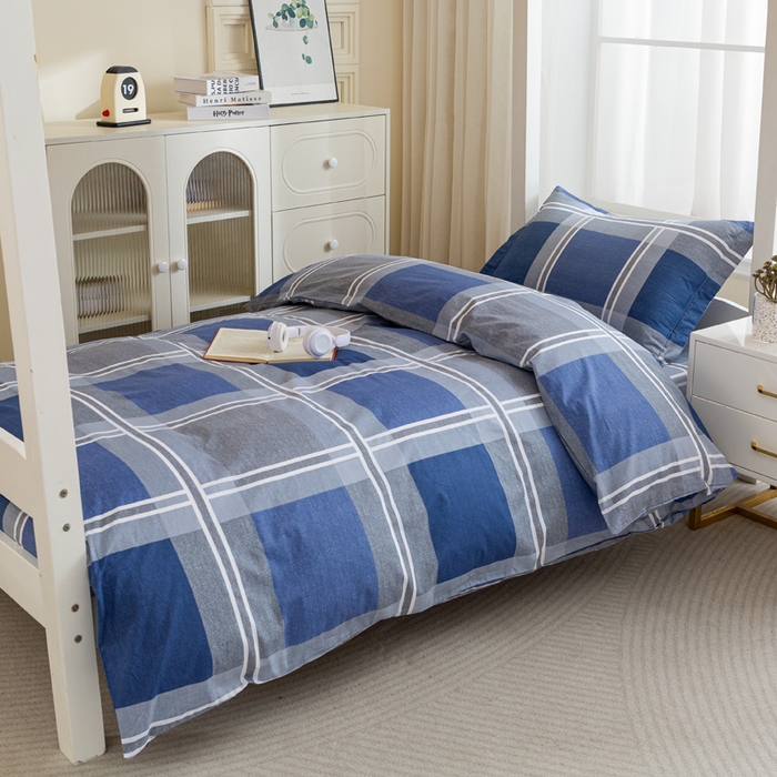 91家纺网 家纺一手货源 找家纺 简冠家纺 2025新款全棉学生三件套宿舍三件套纯棉学生床垫羽丝绒被子被芯 格兰