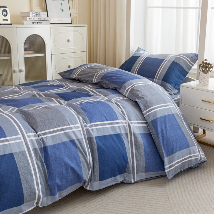 91家纺网 家纺一手货源 找家纺 简冠家纺 2025新款全棉学生三件套宿舍三件套纯棉学生床垫羽丝绒被子被芯 格兰