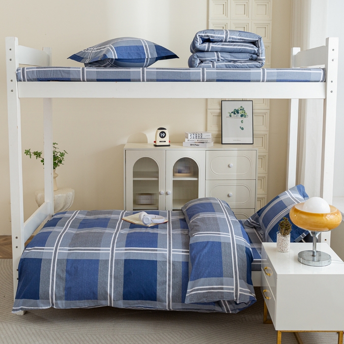 91家纺网 家纺一手货源 找家纺 简冠家纺 2025新款全棉学生三件套宿舍三件套纯棉学生床垫羽丝绒被子被芯 格兰