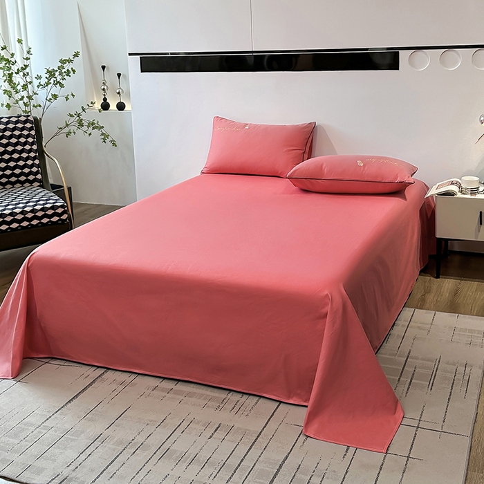 91家纺网 家纺一手货源 找家纺 宇彬家纺 2025直播热款新款13374全棉母婴级麻绳滚边纯棉色刺绣单品被套 轻奢 宝石红