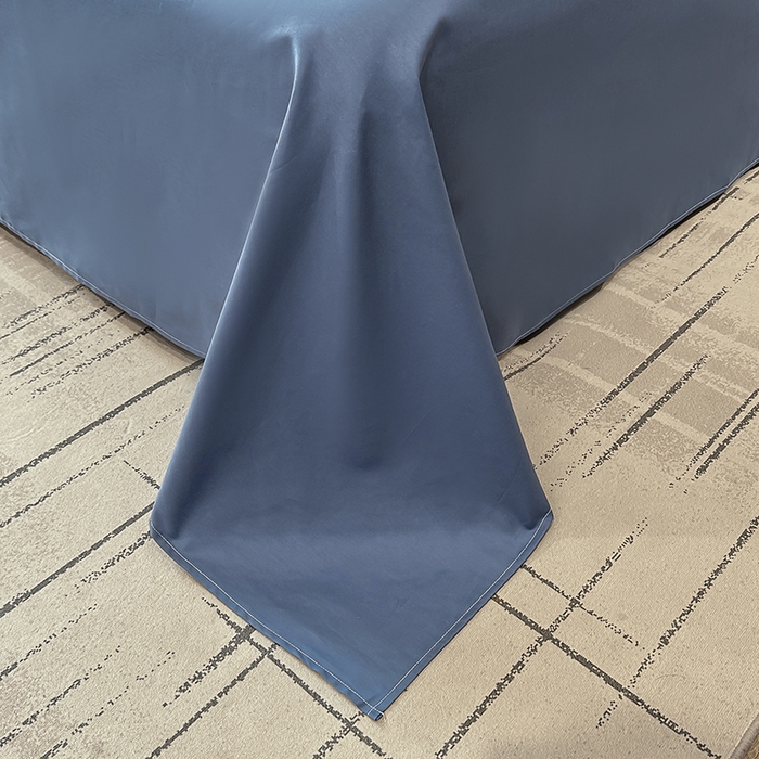 91家纺网 家纺一手货源 找家纺 宇彬家纺 2025直播热款新款13374全棉母婴级麻绳滚边纯棉色刺绣单品被套 轻奢 宾利蓝