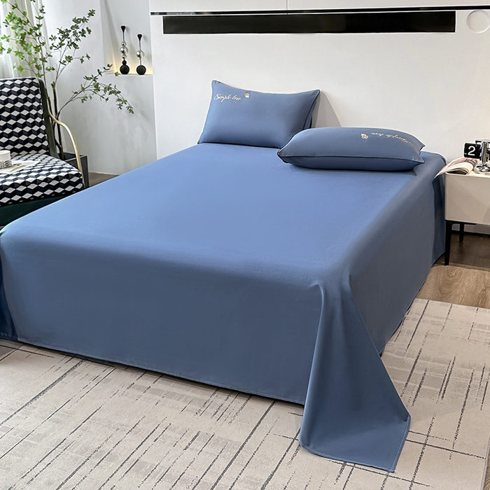 91家纺网 家纺一手货源 找家纺 宇彬家纺 2025直播热款新款13374全棉母婴级麻绳滚边纯棉色刺绣单品被套 轻奢 宾利蓝