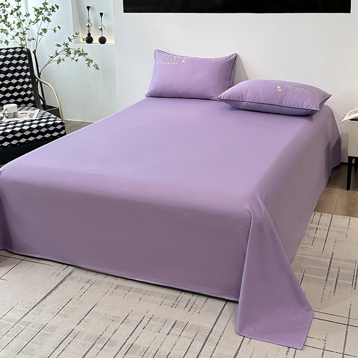 91家纺网 家纺一手货源 找家纺 宇彬家纺 2025直播热款新款13374全棉母婴级麻绳滚边纯棉色刺绣单品被套 轻奢 典雅紫