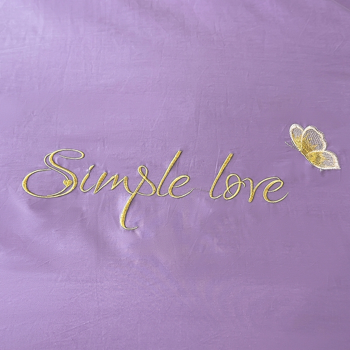 91家纺网 家纺一手货源 找家纺 宇彬家纺 2025直播热款新款13374全棉母婴级麻绳滚边纯棉色刺绣单品被套 轻奢 典雅紫